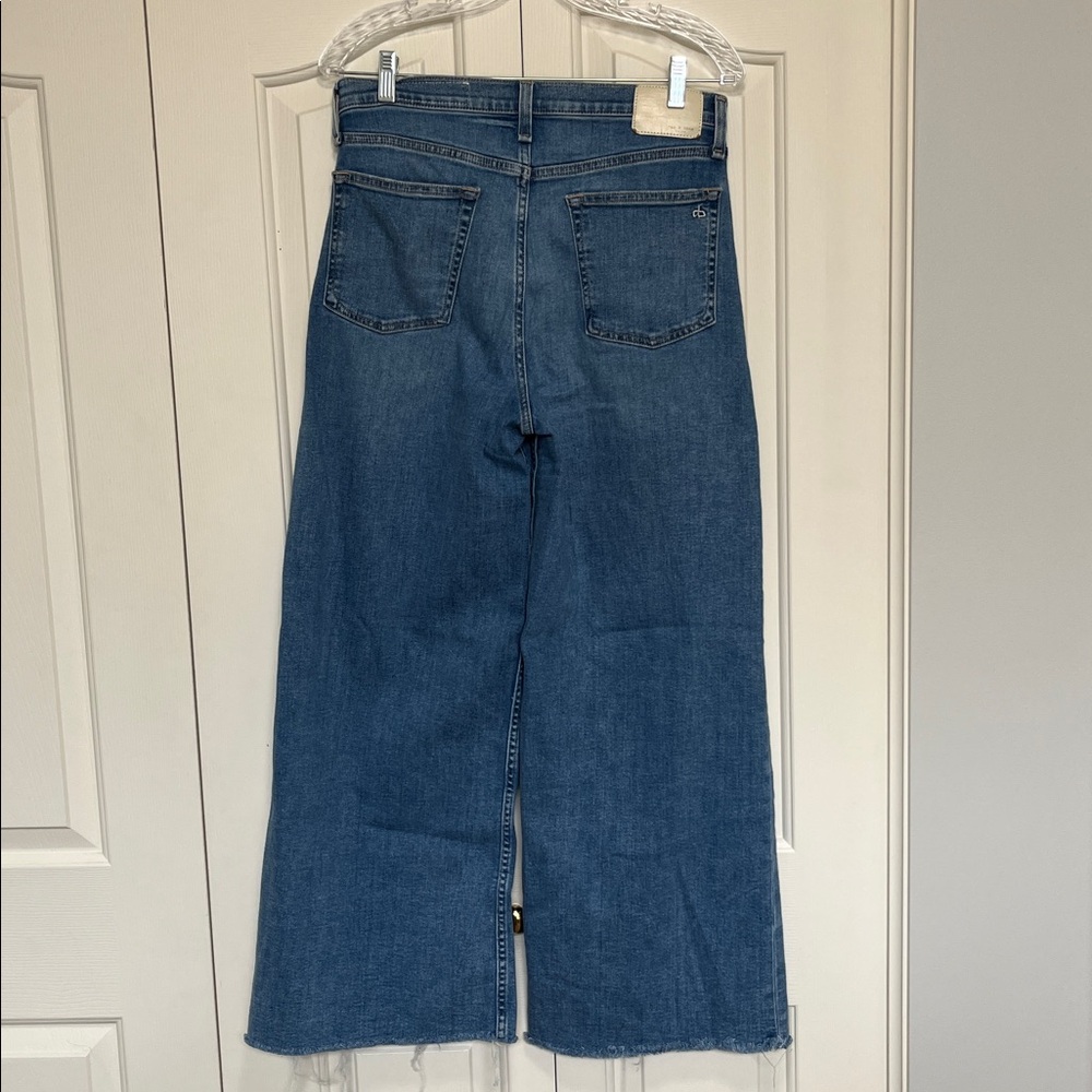 Rag & bone Sofie Raw Hem High Waist Crop Wide Leg Jeans size 28 - Picture 4 of 4